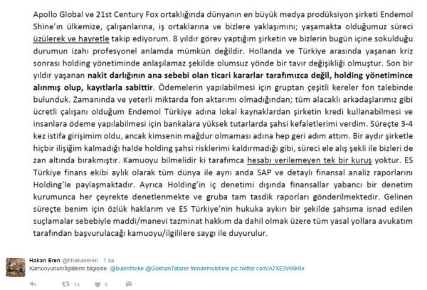 Eski CEO'sundan Endemol'a jet yanıt: Hesabını veremeyeceğim tek kuruş yok! (Medyaradar/Özel) - Resim : 1