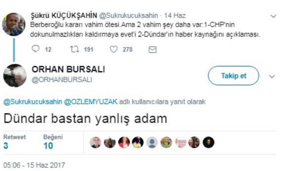 Cumhuriyet yazarından o tweete ilginç cevap: "Dündar baştan yanlış adam" - Resim : 1