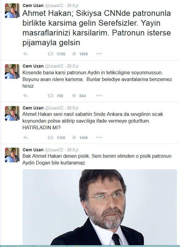 Ahmet Hakan, ‘Cem Uzan’a ağzını bozdu: Seni Şanzelize’ye kadar kovalarım, kriminal yavşak! - Resim : 1