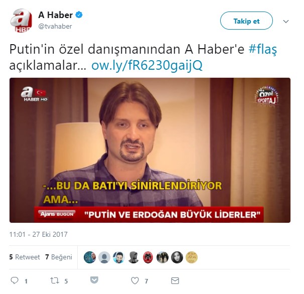 "A Haber, hayvan terbiyecisini Putin'in danışmanı diye sundu, S-400 füzelerini sordu!" - Resim : 2