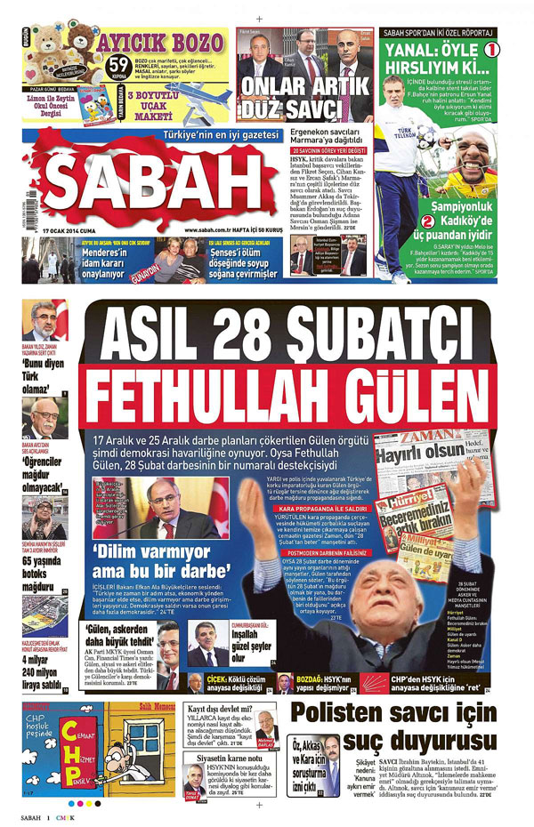 Sabah'tan Zaman'a 28 Şubat yanıtı! Nasıl cevap verdi? - Resim : 1