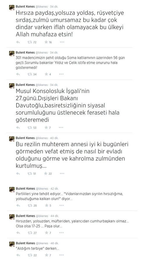 Bülent Keneş'ten şok tweet; Bu rezilin muhterem annesi.. - Resim : 1