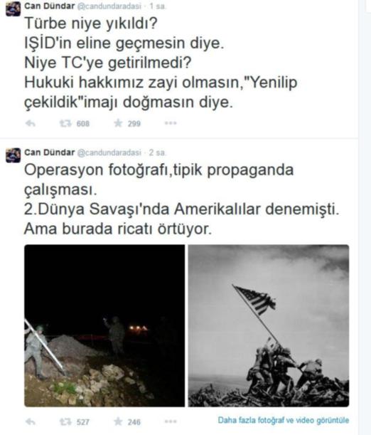 Can Dündar'dan tartışılan paylaşım! 'Süleyman Şah' operasyonu fotoğrafı propaganda amaçlı mı? - Resim : 1