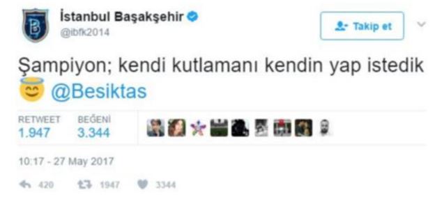 Başakşehir'den Beşiktaş'a gönderme: "Şampiyon; kendi kutlamanı..." - Resim : 1