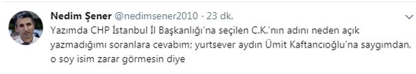 Sosyal medyadan açıkladı! Nedim Şener o ismi neden kullanmıyor? - Resim : 1