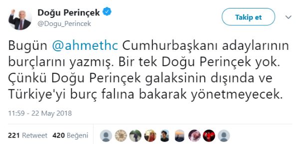 Doğu Perinçek'ten Ahmet Hakan'a burç tepkisi: Galaksinin dışındayım! - Resim : 1