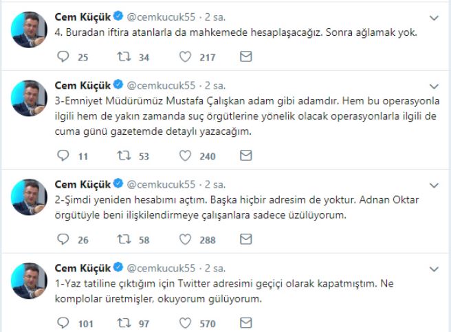 Twitter hesabını kapatmıştı! Cem Küçük'ten Adnan Oktar açıklaması - Resim : 1