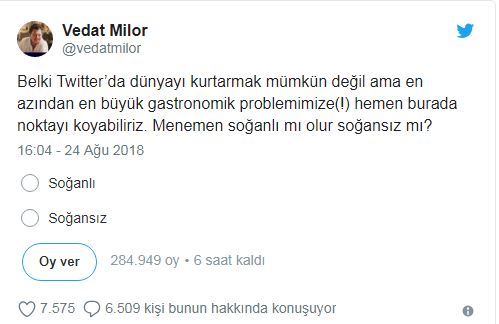 Vedat Milor Twitter'ı ikiye böldü! Menemen soğanlı mı olur soğansız mı? - Resim : 1