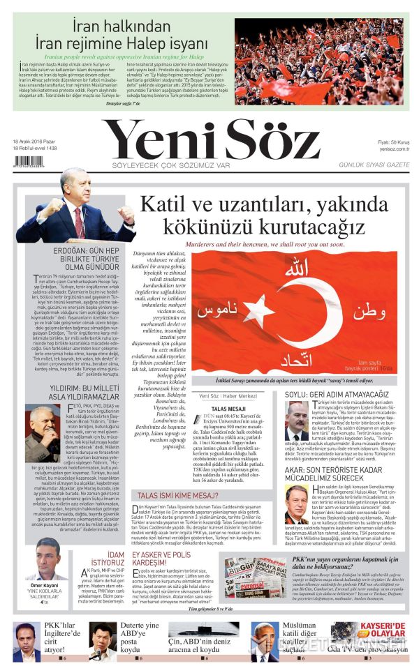 Yeni Söz Batı'yı böyle tehdit etti: “Roma, Paris ve Londra’yı İslam toprağı yapacağız” - Resim : 1