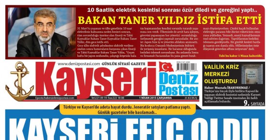 Yerel gazeteden 1 Nisan şakası: Bakan Yıldız istifa etti - Resim : 1