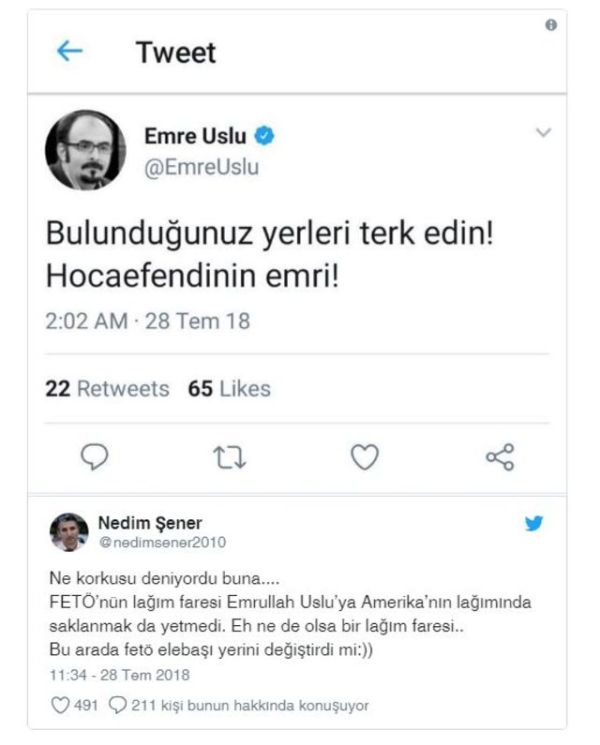 Firari Emre Uslu'dan panik mesajları: Bulunduğunuz yerleri terk edin! Hocaefendinin emri - Resim : 4