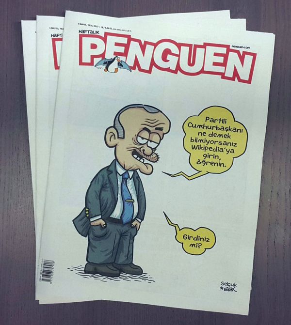 Erdoğan’ın Wikipedia önerisi Penguen’in kapağında: Girdiniz mi? - Resim : 1