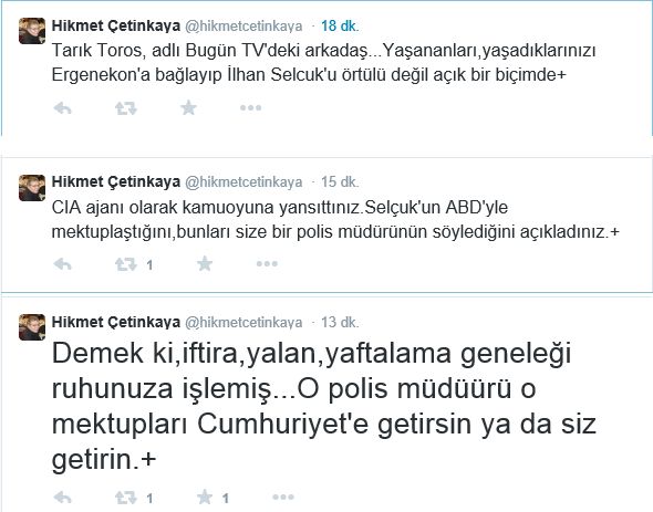 Hikmet Çetinkaya'dan Tarık Toros'a hodri meydan: Çıkarın ortaya o mektupları! - Resim : 1