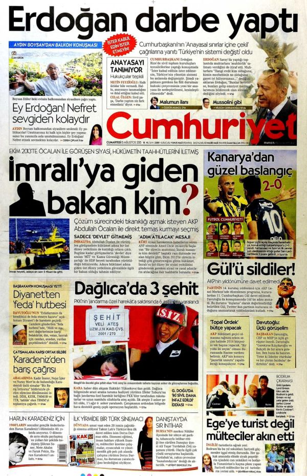 Cumhuriyet'ten olay yaratacak manşet! İmralı'ya giden bakan kim? - Resim : 1