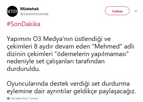 Mehmed Bir Cihan Fatihi için flaş iddia! Dizinin çekimleri neden durduruldu? - Resim : 1