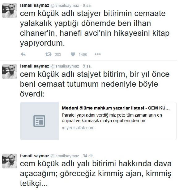 Cem Küçük ile İsmail Saymaz Twitter'de fena kapıştı: Bedelini ödeyeceksin, stajyer bitirim! - Resim : 2