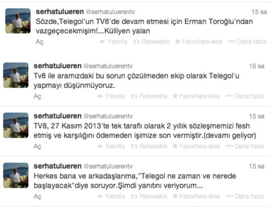 TV 8'in boyalı saçlı patronu sana 12 saat! Kaya Çilingiroğlu ile Serhat Ulueren twitter'dan bombaladı! - Resim : 2