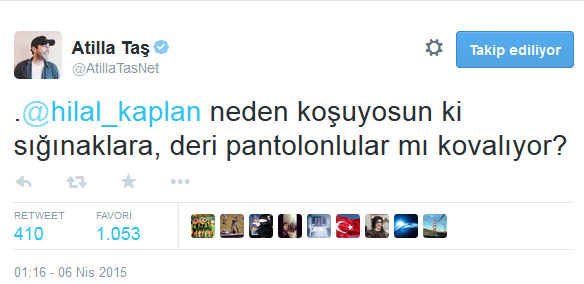 Hilal Kaplan ve Atilla Taş Twitter'da kavga etti! "Deri pantolonlular mı kovalıyor?" - Resim : 2