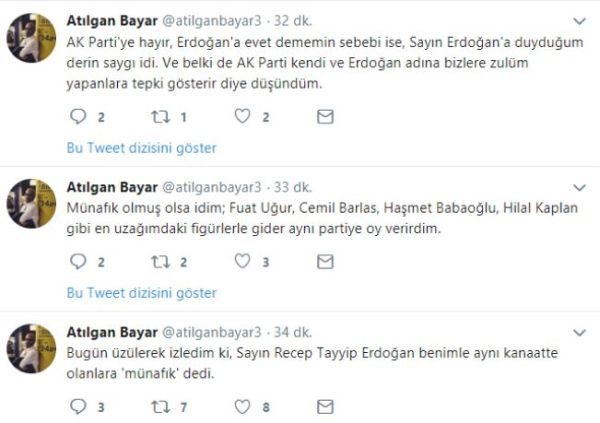 Davutoğlu'nun eski danışmanı Atılgan Bayar, Erdoğan'a isyan etti: Ben münafık değilim, elveda! - Resim : 3