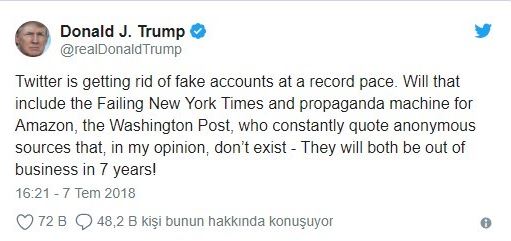 Donald Trump iki büyük gazeteyi hedef aldı: Yedi yıl içinde kepenk kapatacaksınız! - Resim : 1