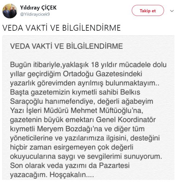 MHP'nin gazetesi Ortadoğu'da deprem! İkisi köşe yazarı 3 isimle yollar ayrıldı! - Resim : 2