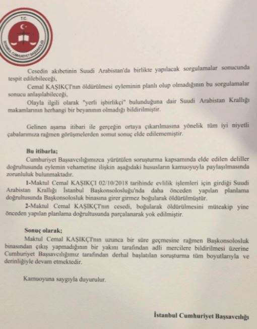 Başsavcılık cinayetin nasıl işlendiğini resmen açıkladı: 'Cemal Kaşıkçı'nın cesedi...' - Resim : 2