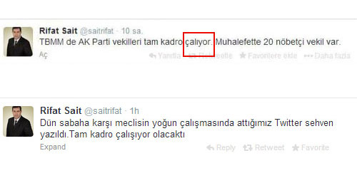 AKP'li vekil'den Twitter gafı: Tam kadro 'çalıyor' - Resim : 1