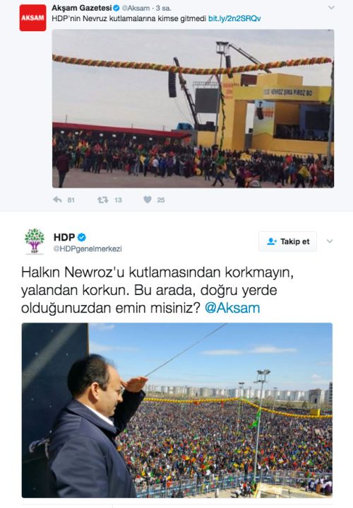 HDP'den Star ve Akşam'a fotoğraflı yanıt: Kalabalıktan sizi göremedik, konum atın! - Resim : 2