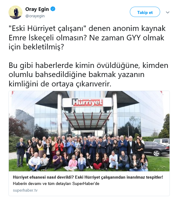 Oray Eğin ipucu verdi! Hürriyet'in konuştuğu o yazıyı kim yazdı? - Resim : 1