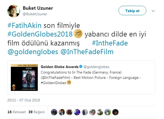 Fatih Akın, Altın Küre ödülü ile Twitter’a damga vurdu - Resim : 3