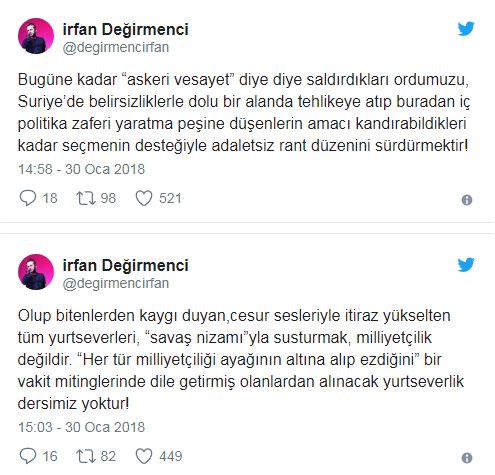 İrfan Değirmenci'den Afrin Harekatı hakkında şok sözler! - Resim : 1