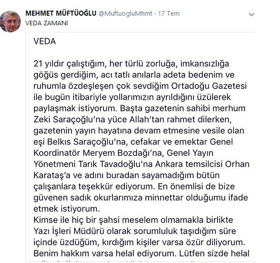 MHP'nin gazetesi Ortadoğu'da deprem! İkisi köşe yazarı 3 isimle yollar ayrıldı! - Resim : 3