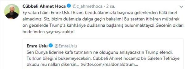 Twitter'da büyük kavga! Cübbeli Ahmet Hoca ile Emre Uslu birbirine girdi! - Resim : 1