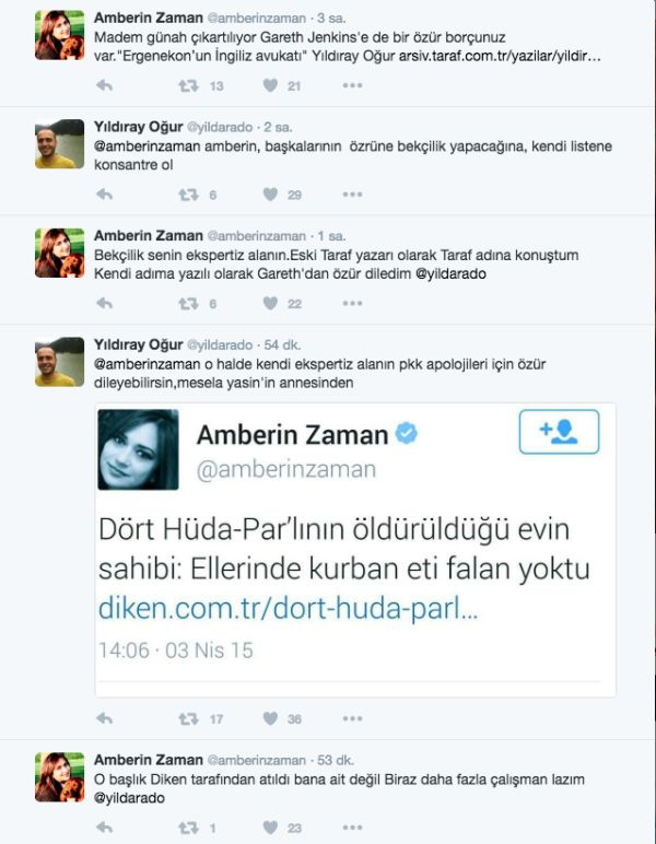 Amberin Zaman ile Yıldıray Oğur'un 'çeyrek altın' kavgası: Bu kadar çirkinleşeceğini ummazdım... - Resim : 1