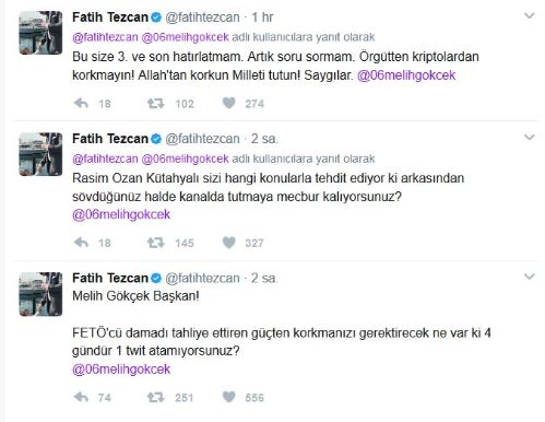 Melih Gökçek'e ağır soru: Rasim Ozan Kütahyalı sizi hangi konularda tehdit ediyor? - Resim : 1