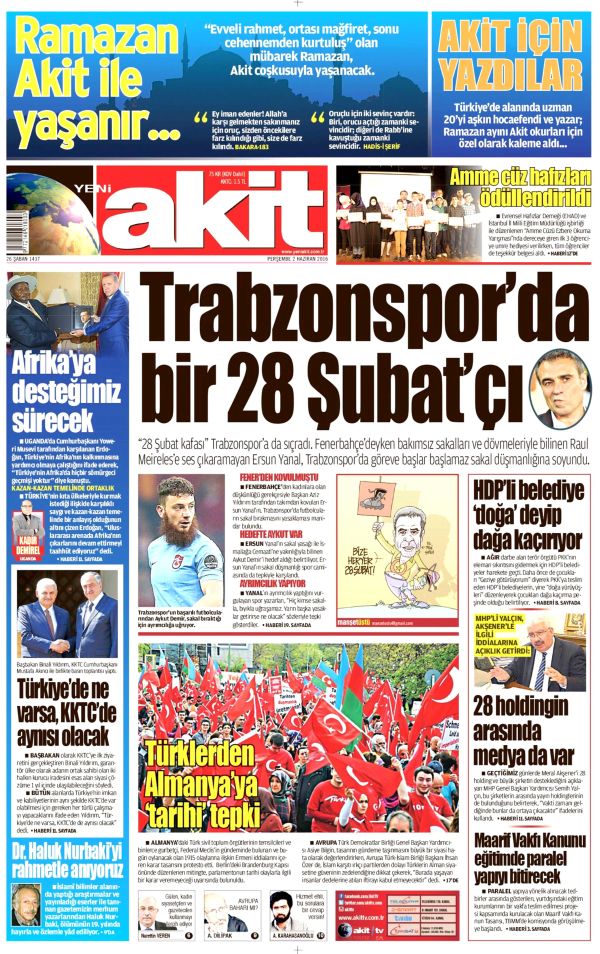 Yeni Akit Ersun Yanal'ı hedefe koydu: '28 Şubat kafası Trabzonspor'a da sıçradı' - Resim : 1