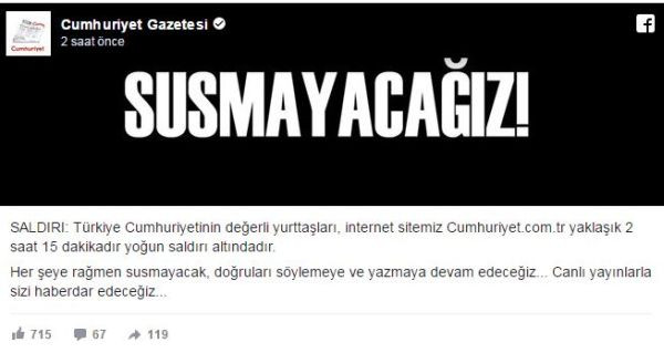 Cumhuriyet'in internet sitesine saldırı - Resim : 1