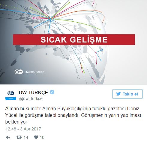 Tutuklu gazeteci Deniz Yücel için flaş gelişme - Resim : 1