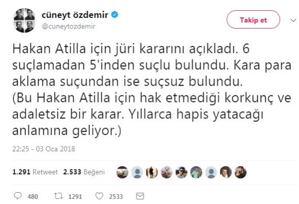 Cüneyt Özdemir, Hakan Atilla kararına isyan etti: Korkunç ve adaletsiz! - Resim : 1