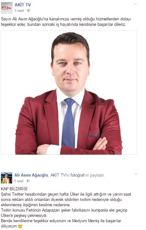 Ülker aleyhine tweet atan haber spikeri kovuldu! - Resim : 1