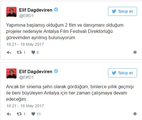 Antalya Film Festivali'nde üst düzey ayrılık! Elif Dağdeviren görevini neden bıraktı? - Resim : 1