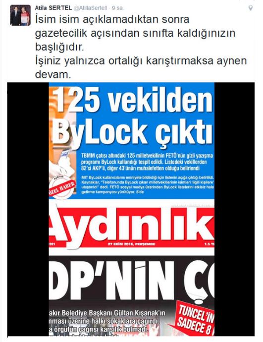 Aydınlık'ın ByLock haberine tepki beklemediği yerden geldi! - Resim : 1