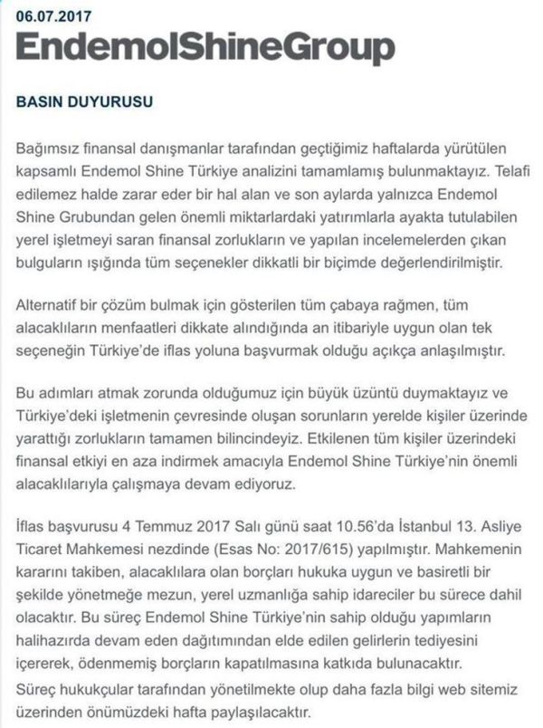 Endemol Shine Türkiye iflas etti! - Resim : 2