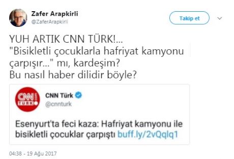 CNN Türk'ün o haberi Zafer Arapkirli'yi isyan ettirdi: Yuh artık CNN Türk! - Resim : 1