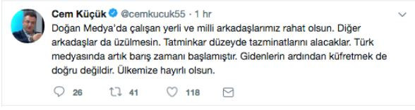 Doğan Medya Grubu'nda neler olacak? Cem Küçük'ten bomba paylaşım... - Resim : 1