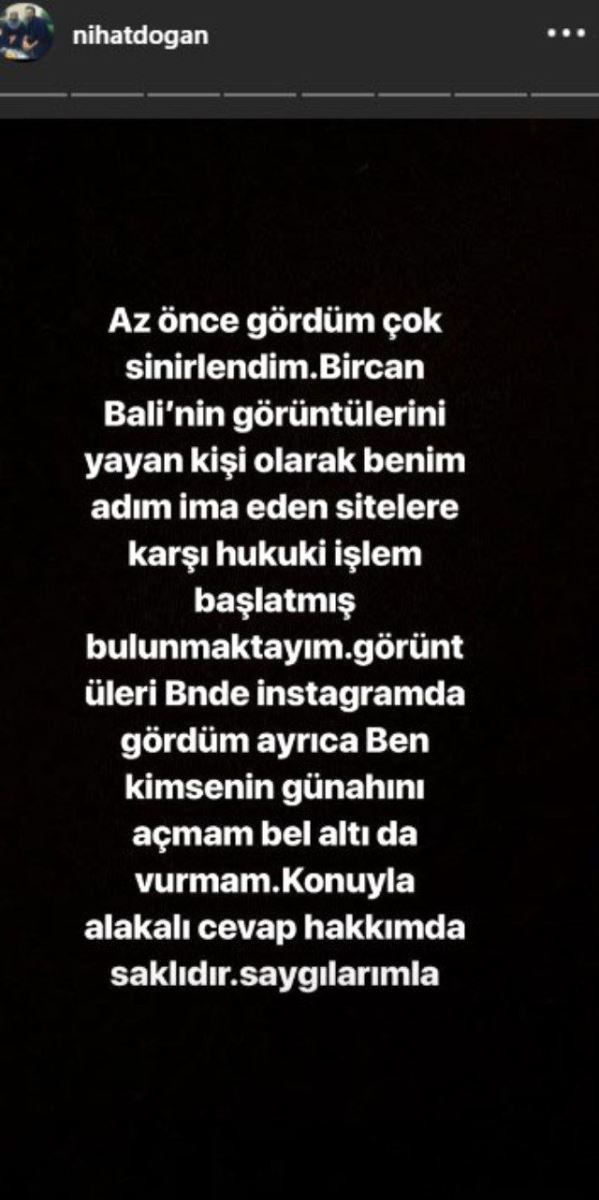 Öpüşme görüntülerini o mu yaydı? Nihat Doğan'dan Bircan Bali açıklaması! - Resim : 2