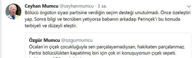 Ceyhan Mumcu ile Özgür Mumcu Twitter'da birbirine girdi - Resim : 1