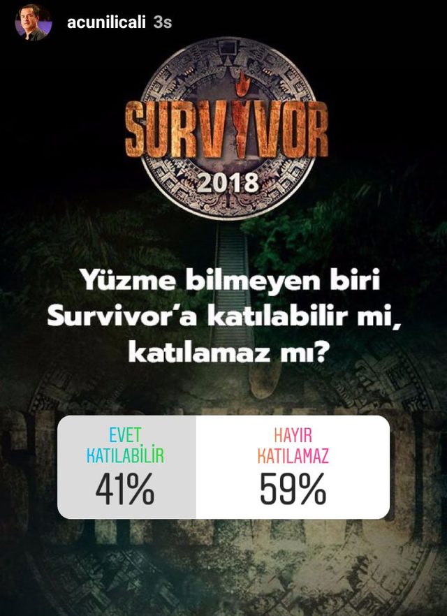 Acun Ilıcalı'dan Survivor anketi! "Yüzme bilmeyen biri..." - Resim : 1