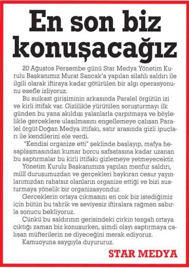 Star gazetesinden kumar borcu iddiasına yanıt: En son biz konuşacağız! - Resim : 1