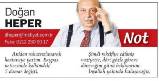 Milliyet köşe yazarı by-pass ameliyatı oldu! (Medyaradar/Özel) - Resim : 1